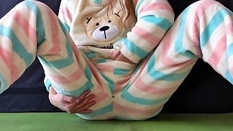 Young Woman In Nightwear Pleasures Herself And Experiences Squirting Climax