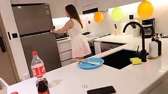 I Had A Real Orgasm While Fucking My Friend’s Mom In The Kitchen After His Birthday.